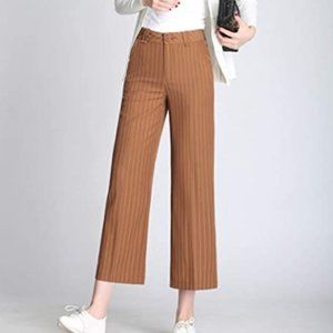 High Waist Wide Leg Cropped Trousers